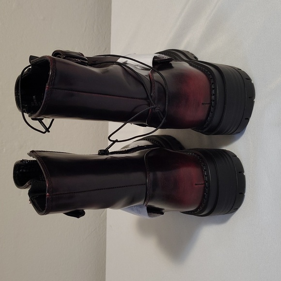 Arizona Jean CO Tilpa Oxblood Faux Leather Boots 7 Medium - Picture 4 of 9